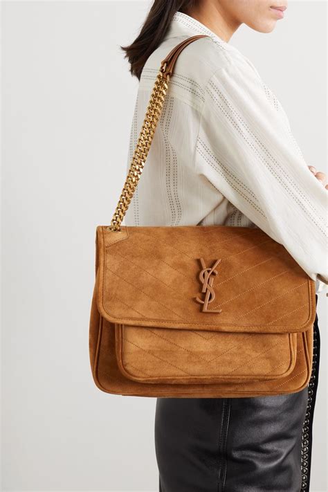 ysl brown suede bag